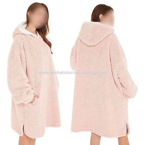 Women's Hoodie Blanket Men's Sweatshirt Oversized Hoodie With Two Pockets  Sherpa Fleece Hoodie Blanket Snuggle Super Soft Fluffy Warm Cozy Hoodie Blan