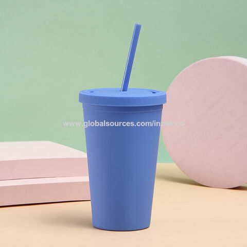 Wholesale 16oz Acrylic Skinny Tumbler Iced Cup Double Wall With Lid And Straw  Plastic Clear Water Bottle Reusable For Party Gift - AliExpress