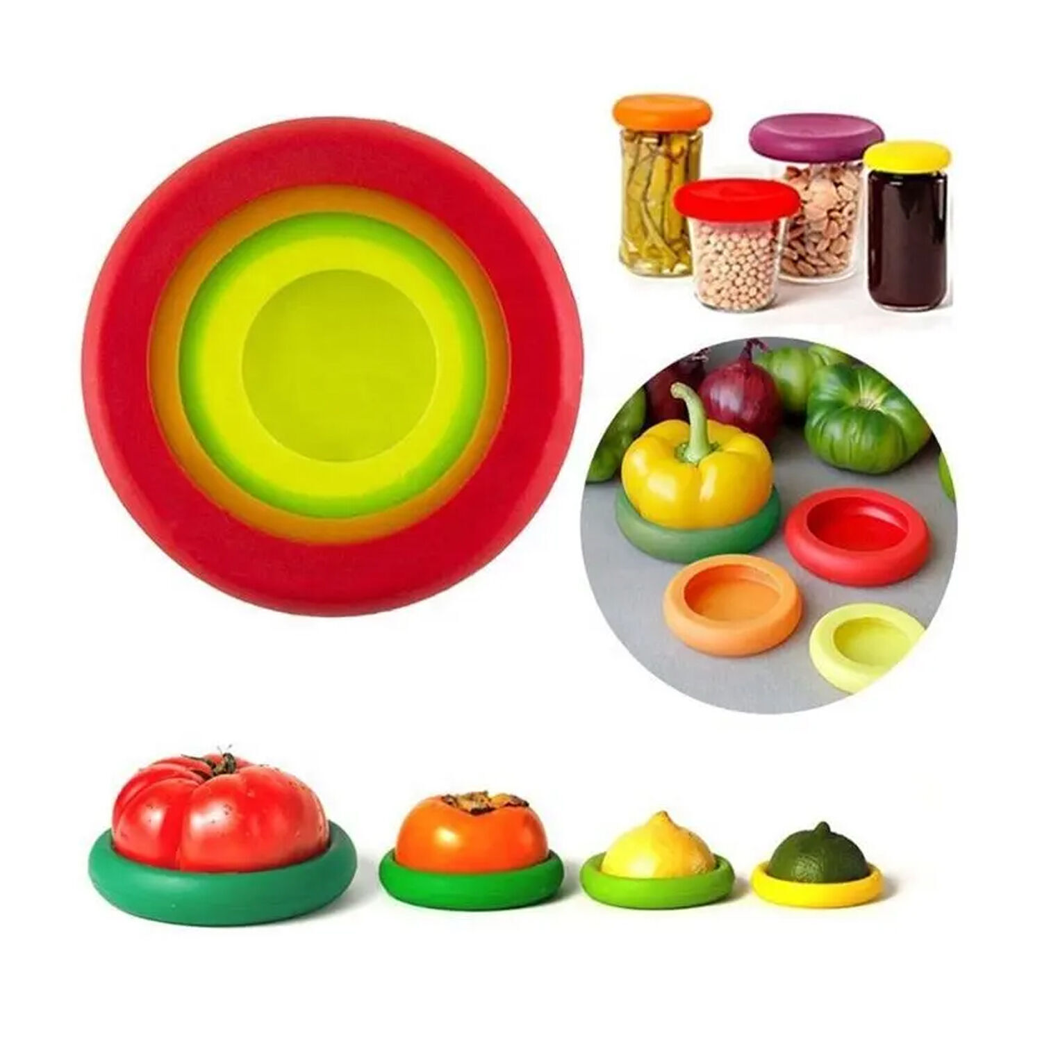 Achetez en gros Oem/odm 4pcs Multifonction Couverture De Fruits Rond  Silicone Stretch Couvercles Légumes Fruits Saver Frais Garder La Couverture  Alimentaire Chine et Silicone économiseur De Nourriture à 0.8 USD