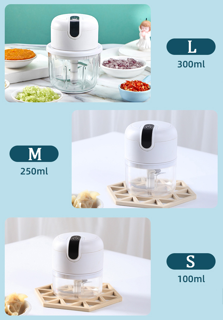 Wholesale Kitchen 250ml Electric Mini Garlic Chopper Portable Wireless ...