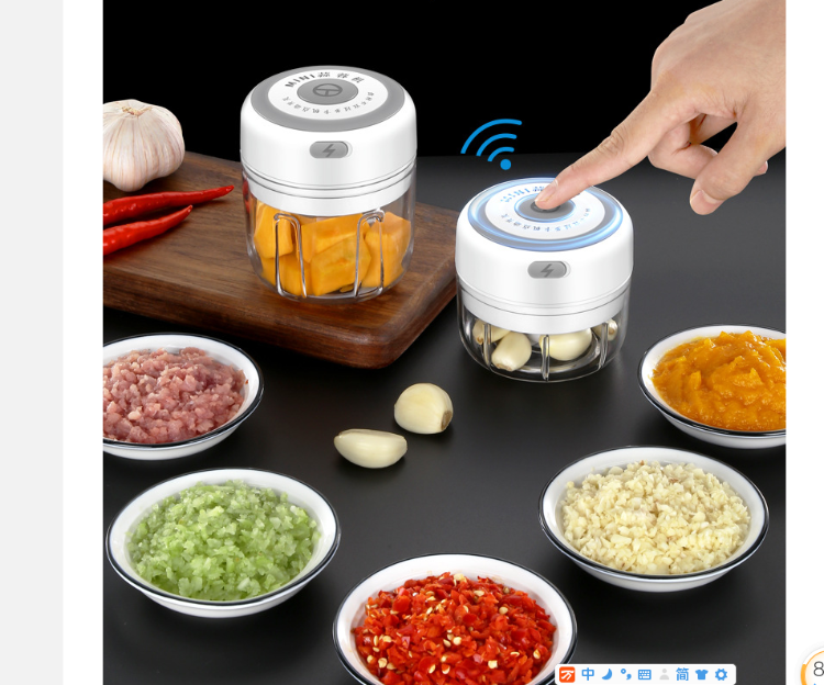 Wireless Electric Garlic Press Mincer Masher Vegetable Grinder Food Chopper  Tool