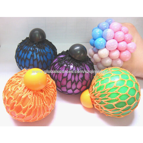 Wholesale Beads Splat Hand Squeeze Bead Ball Toy sale Mesh Ball Mesh Squishy Grape Me