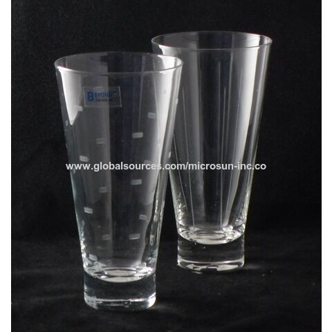 Glass Cups Set of 4 for Kitchen Drinking Glasses Elegant Conical