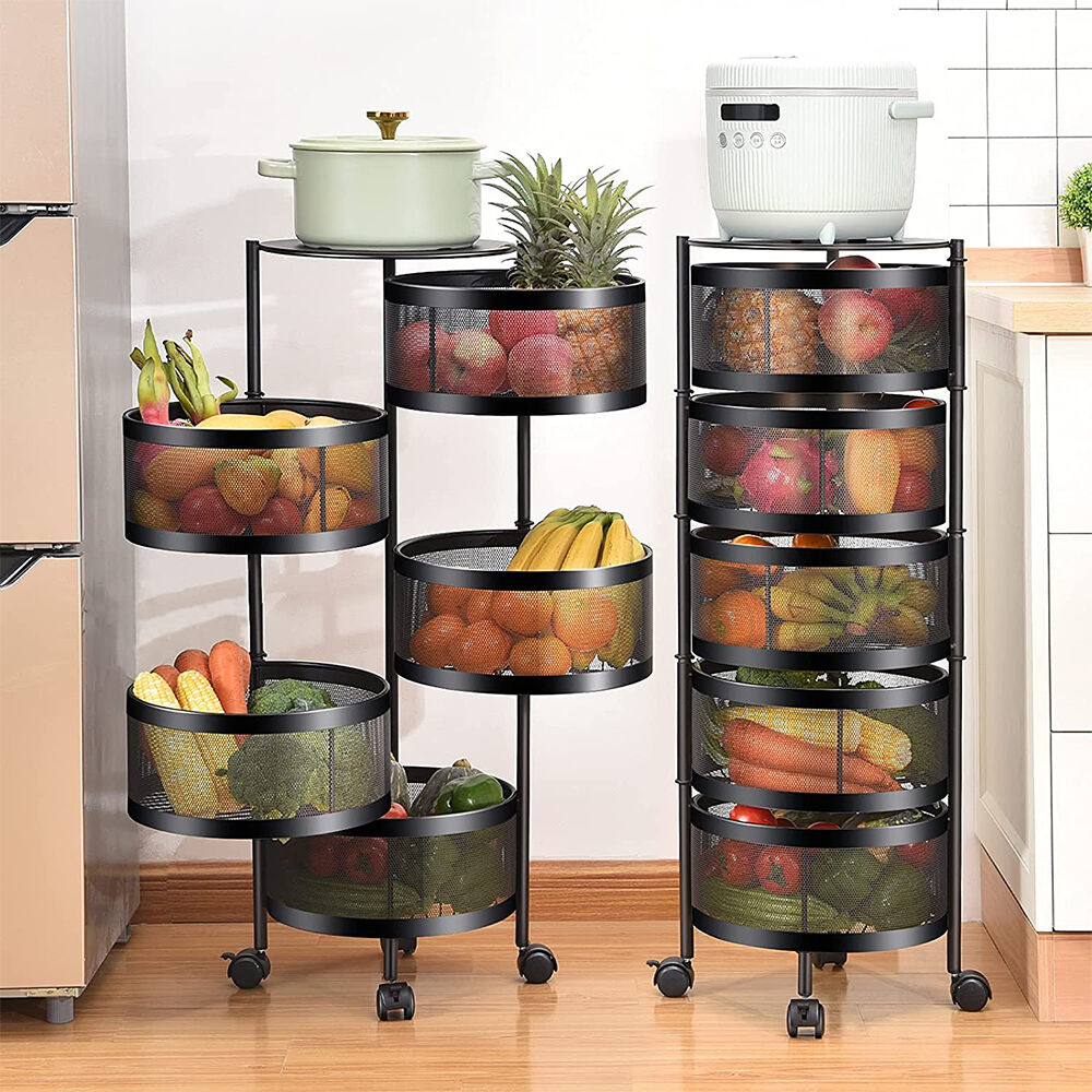Kitchen Storage Rack-Rotating Vegetable Rack Multi-Layer Household Storage  Shelf