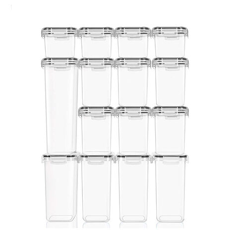 24pcs Fresh-keeping Box, Refrigerator Storage Plastic Box, Lunch Bento Box,  BPA Free Plastic Food Pantry Organizer For Cereals, Flour And Sugar, Fruit