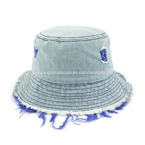 Buy Wholesale China Summer Fashion Cool Design The Cowboy Jeans Denim  Bucket Hats Holes Women Sun Vintage Cap Washed Bucket Hat u0026 Hat, Bucket Hat,  Bucket, Women Hat, Denim, Cap at USD