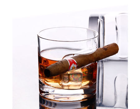 Whiskey Glass personalized + Cigar Holder / Verre à whisky