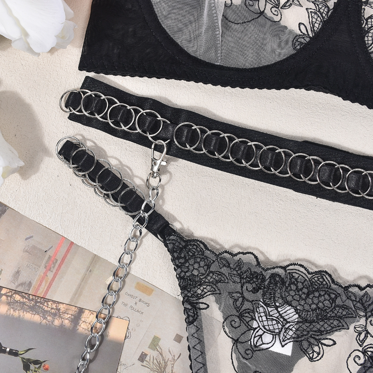 Japanese Sexy Black Lace Strings Lingerie Set SD00199 – SYNDROME