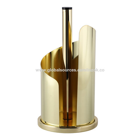  Modern Black and Gold Standing Paper Towel Holder - Sturdy Tear  Assist Brushed Brass Style Sturdy Paper Towel Dispenser Stand: Home &  Kitchen