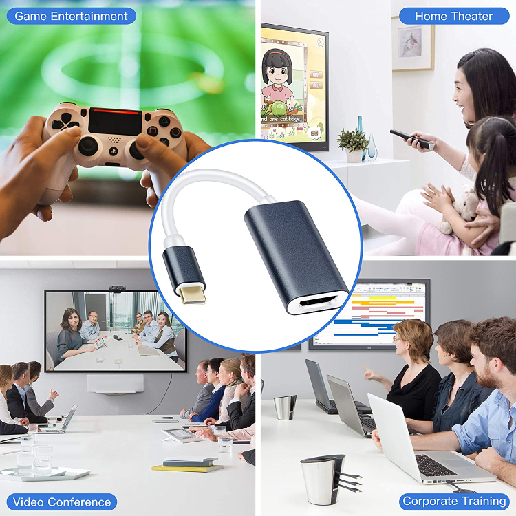 Cavo Adattatore USB Type-C A HDMI 4K 60Hz 2 Metri Per Oppo Reno Z E Universale