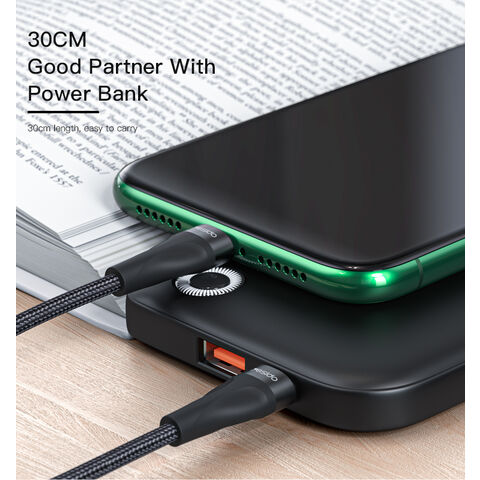 YESIDO 30CM PD Type-C vers Câble de données court USB C pour éclairage 12W