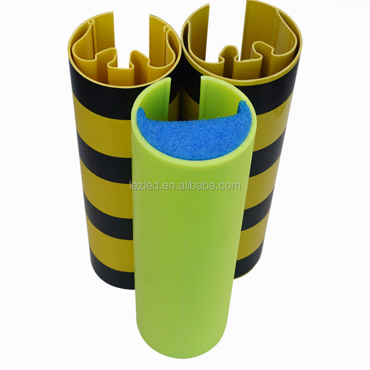 thumbnail interactive-video image 1 of Warehouse Column Protector - High-Density Polyethylene Bollard Guard For 4" Square Columns 1 of 11