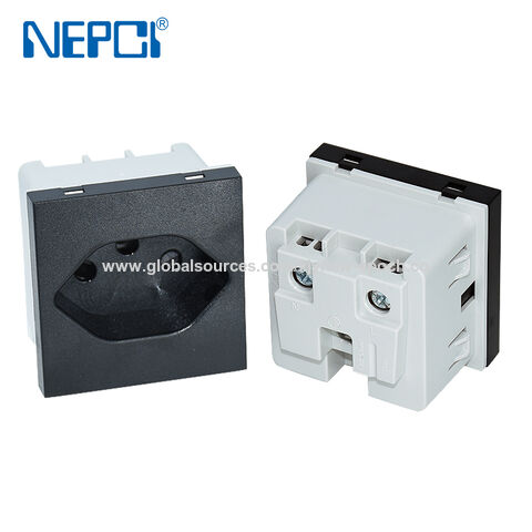 NEPCI Fabrikhersteller 45x45mm Schweizer Steckdosenmodul, XJY-QB-67 geerdeter 3-poliger Stecker Typ J Schweiz Steckdose 250V/10A