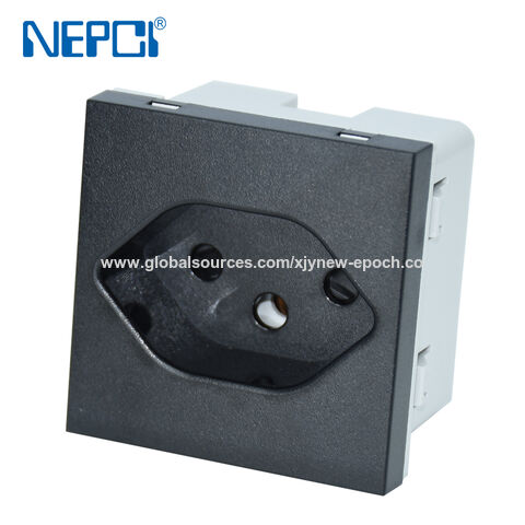 NEPCI Fabrikhersteller 45x45mm Schweizer Steckdosenmodul, XJY-QB-67 geerdeter 3-poliger Stecker Typ J Schweiz Steckdose 250V/10A