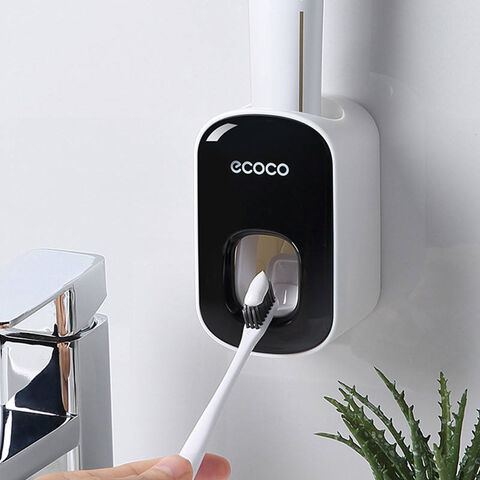 ECOCO Wall Mount Magnetic Adsorption Toothpaste Squeezer Toothbrush Ho