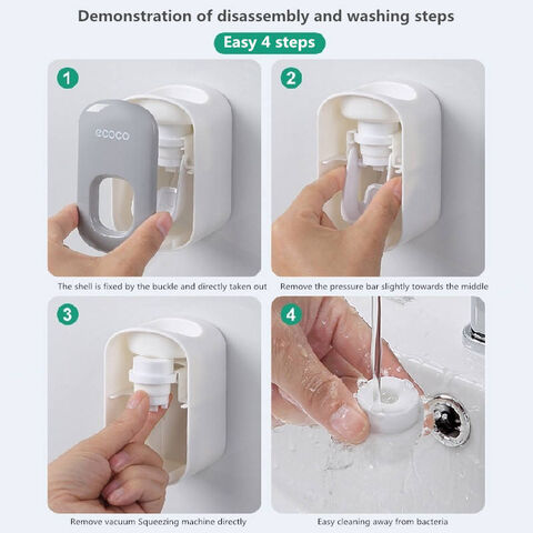 ECOCO Wall Mount Magnetic Adsorption Toothpaste Squeezer Toothbrush Ho