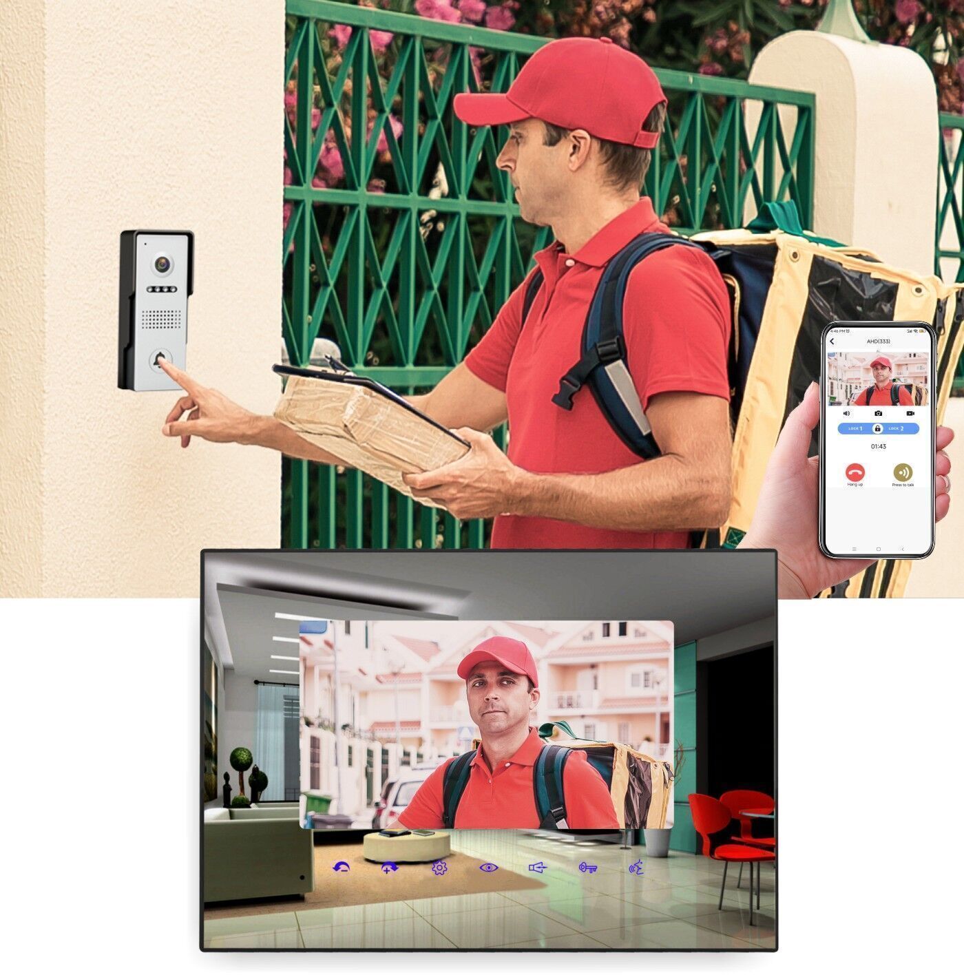 Buy Wholesale China 4wire Wireless Video Door Phone System For