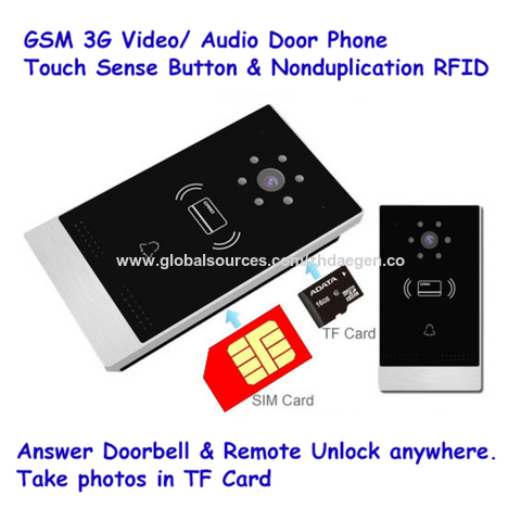 Timbre GSM inalámbrico con cubierta para lluvia, control remoto móvil, desbloqueo de apertura de puerta sin límite de distancia, un timbre wifi
