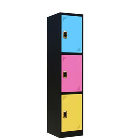 Armoire métallique en acier pour bébé avec plusieurs portes et serrure à clé