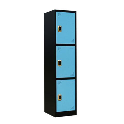 Armoire métallique en acier pour bébé avec plusieurs portes et serrure à clé