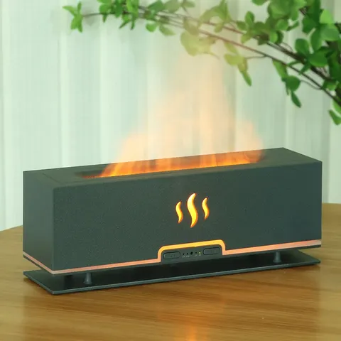 Eléctrico Humidificador de aire de chimenea simulado Mini humidificador  portátil para el hogar (negro)