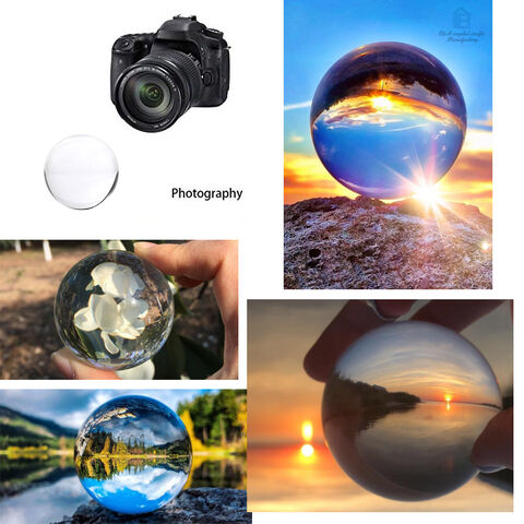 Lente de Cristal K9 de 60mm de Máxima Calidad para Fotografía con Soporte Dorado - Lensball al por mayor