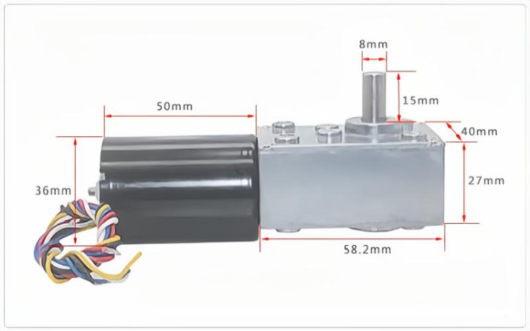 Alfa Wheels 12V 100W DC Worm Gear Motor – Left Side, Reversible, 35-50 RPM High Torque – ZD1633L