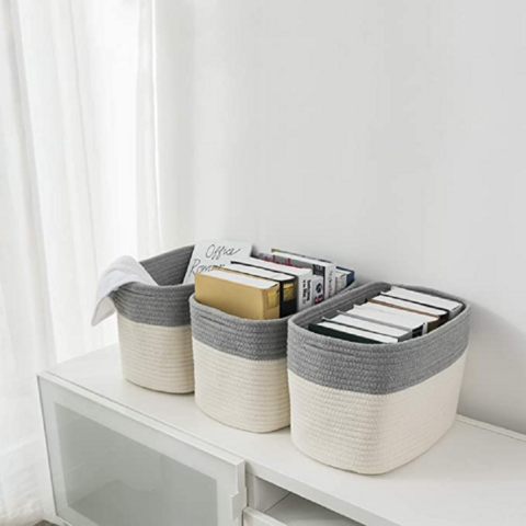 Laundry Storage Baskets, Rattan Storage Baskets for Kitchen