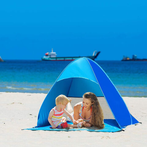 Tenda de Praia Automática Instantânea Portátil de Montagem Rápida - Abrigo Solar