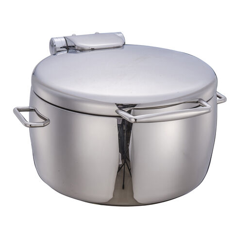 Chafing dish rond à induction de luxe en acier inoxydable 11L - Réchaud haut de gamme pour buffet et restauration