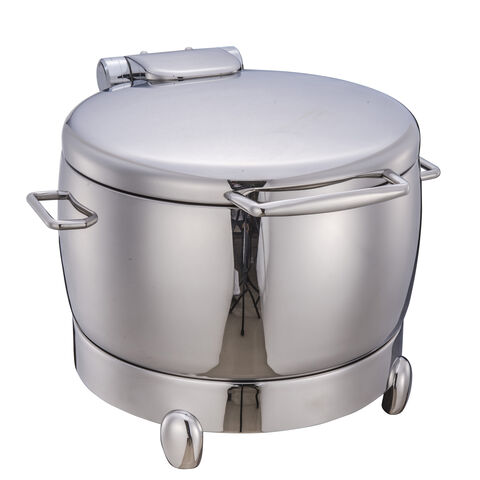 Chafing dish rond à induction de luxe en acier inoxydable 11L - Réchaud haut de gamme pour buffet et restauration