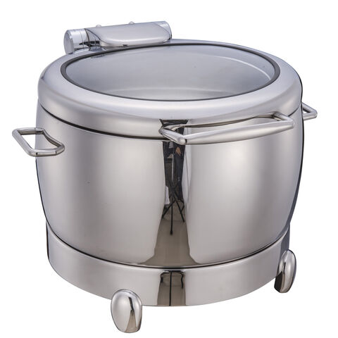 Chafing dish rond à induction de luxe en acier inoxydable 11L - Réchaud haut de gamme pour buffet et restauration