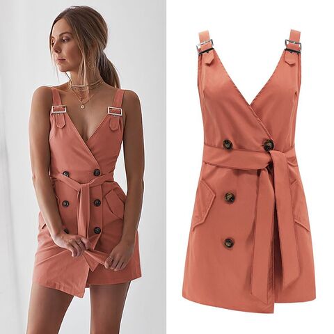Venta al por mayor de ropa casual de moda para mujer, vestidos sexy con cuello en V y diseño cruzado