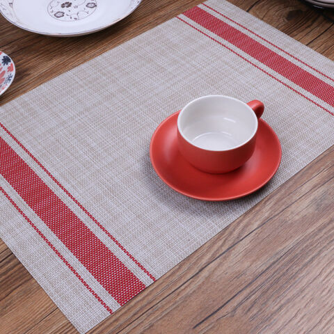 Vente en gros résistant à la chaleur matériau PVC antidérapant tapis de  table en rotin vinyle Sets de table tissés - Chine Sets de table et sets de  table tissés prix