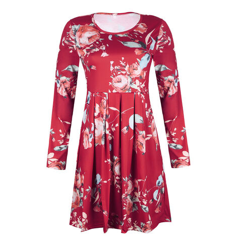 Damenkleider Langarm Sexy V-Ausschnitt Kleid Strandparty Kleid Urlaubs-Sommerkleid