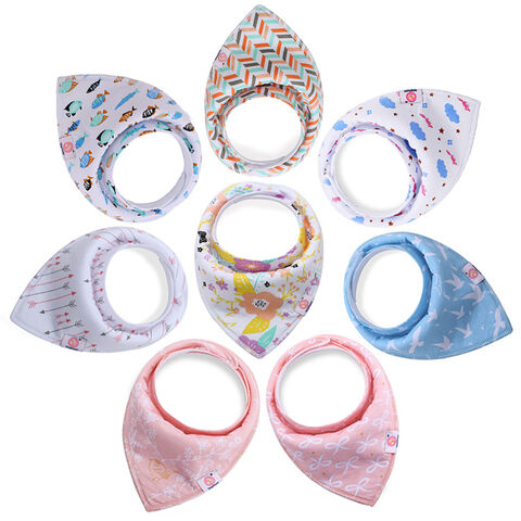 Baberos para bebés, paquete de 10, suaves y absorbentes para niños y niñas - Baberos bandana para babeo