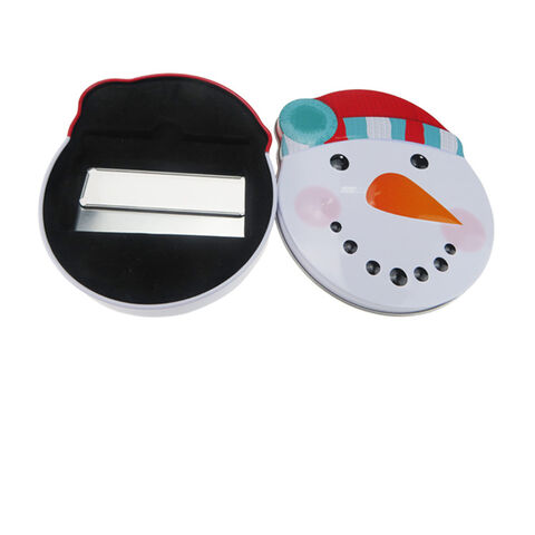 Geschenkkarte in Schneemann-Dose