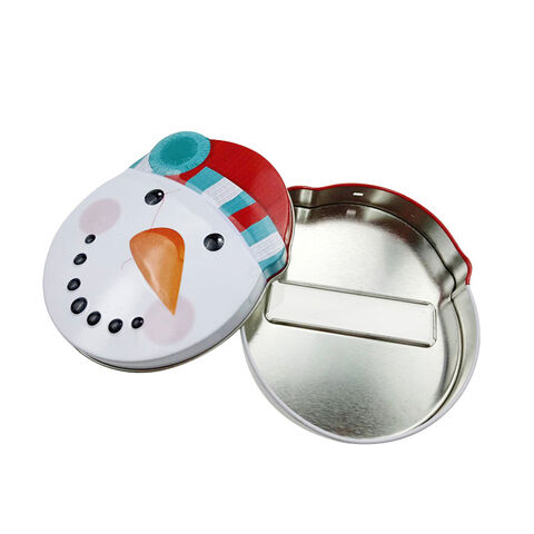 Geschenkkarte in Schneemann-Dose