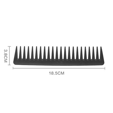 Peine de Dientes Anchos de Carbón Negro, 100% Anti-estático y Resistente al Calor