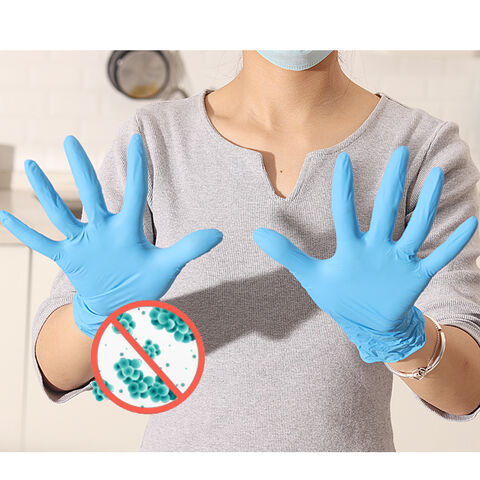 Guantes Desechables de Nitrilo, Sin Polvo, Grado Alimenticio, Sin Látex, 100 Unidades