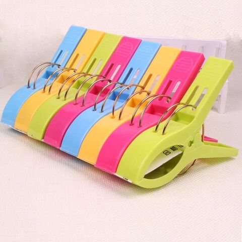 Pinzas para Toallas de Playa, Paquete de 8, Colores Brillantes, Tamaño Jumbo para Sillas de Playa