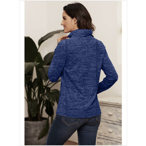 Damen Quarter Zip Sweatshirts Color Block Hoodies Langarm Pullover Top mit Taschen - Großhandel Damenbekleidung