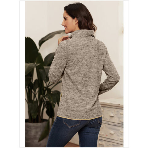 Damen Quarter Zip Sweatshirts Color Block Hoodies Langarm Pullover Top mit Taschen - Großhandel Damenbekleidung