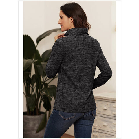 Damen Quarter Zip Sweatshirts Color Block Hoodies Langarm Pullover Top mit Taschen - Großhandel Damenbekleidung