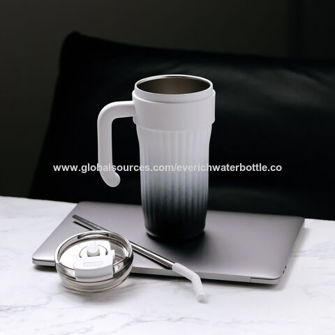 304 Stainless Steel Office Coffee Mug with Lid Double Layer