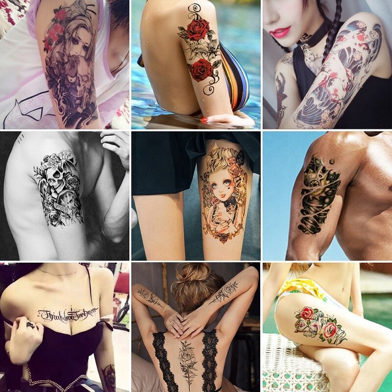 Sexy Feminino Impermeável Adesivos de tatuagem Diy Body Art Stickers Sketch  East China 3d Tattoo Stickers Temporary Tattoo