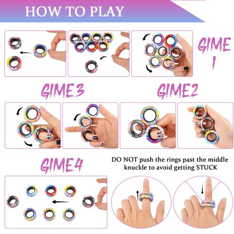YISHIDANY 3Pcs Magnetic Ring Fidget Toys Fingers Magnet Rings ADHD Stress  Relief Magical Spinner Toys for Adult Kids Anxiety - AliExpress