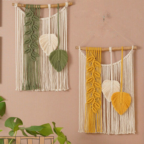 Buy Wholesale China Hot Sales Boho Hand-woven Cotton Wall Hangings Leaf  Decoration Tapestry Macrame Wall Hanging Dream Catcher Room Decor & Macrame  Wall Hanging Tapestry at USD 3.72