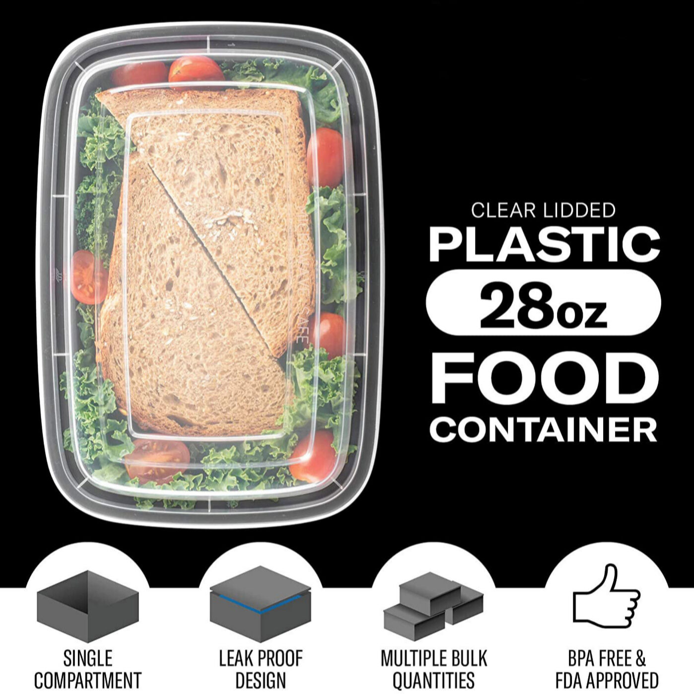 28oz 32oz Custom Made Microwave Safe Plastic Food Packaging Containers