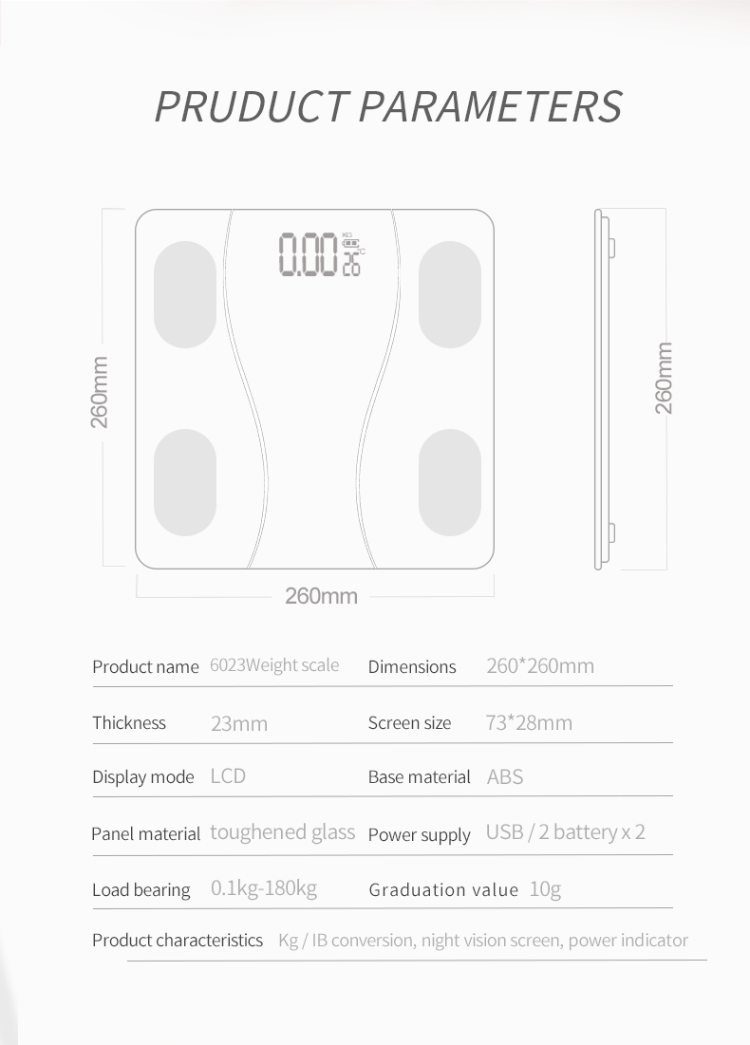 Buy Wholesale China Body Fat Scale Smart Bmi Scale Digital Bathroom  Wireless Weight Scale, Body Composition 396 Lbs - Bl & Body Fat Scale at  USD 6.9